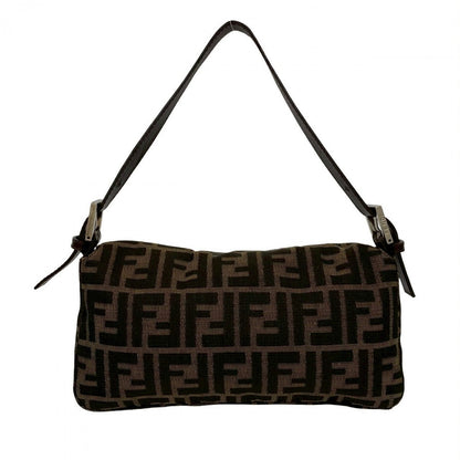 FENDI Shoulder Bag canvas Brown Mamma Bucket