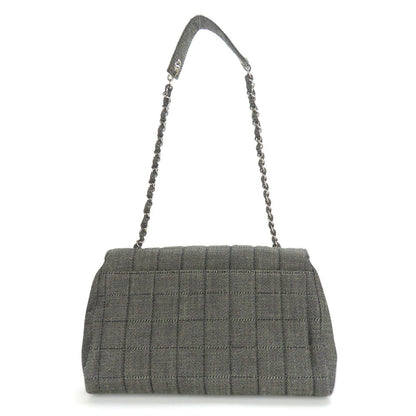 CHANEL Shoulder Bag A17567 denim Navy Chocolate bar
