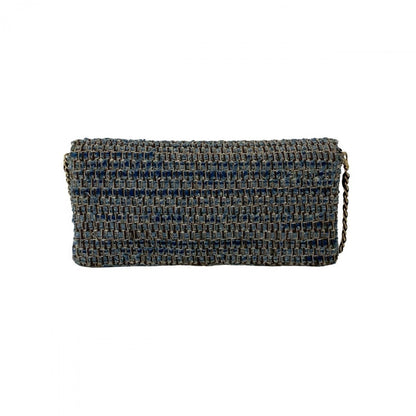 CHANEL Shoulder Bag tweed blue
