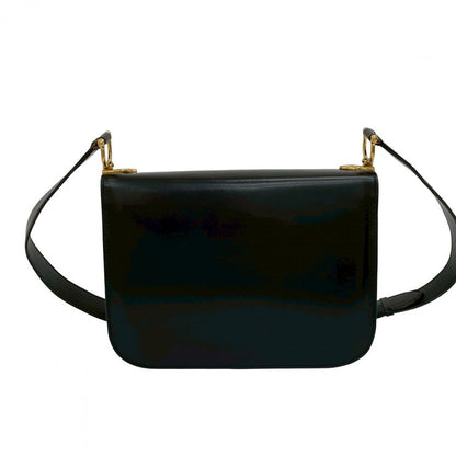 CELINE Shoulder Bag Calfskin, Leather black logo Metal Women