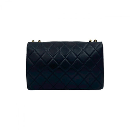 CHANEL Shoulder Bag lambskin Navy Matrasse