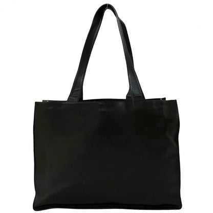 CHANEL Tote Bag Matt caviar skin black