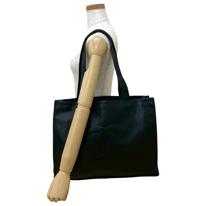 CHANEL Tote Bag Matt caviar skin black