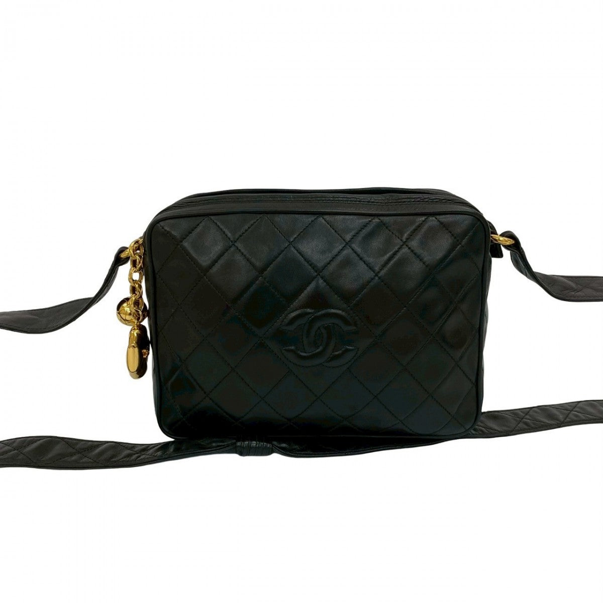 CHANEL Shoulder Bag lambskin black Matrasse