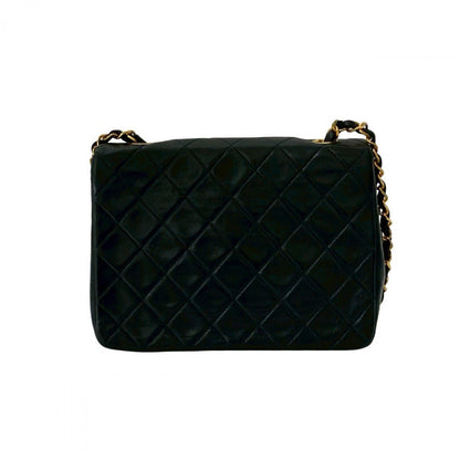CHANEL Shoulder Bag lambskin Navy Matrasse