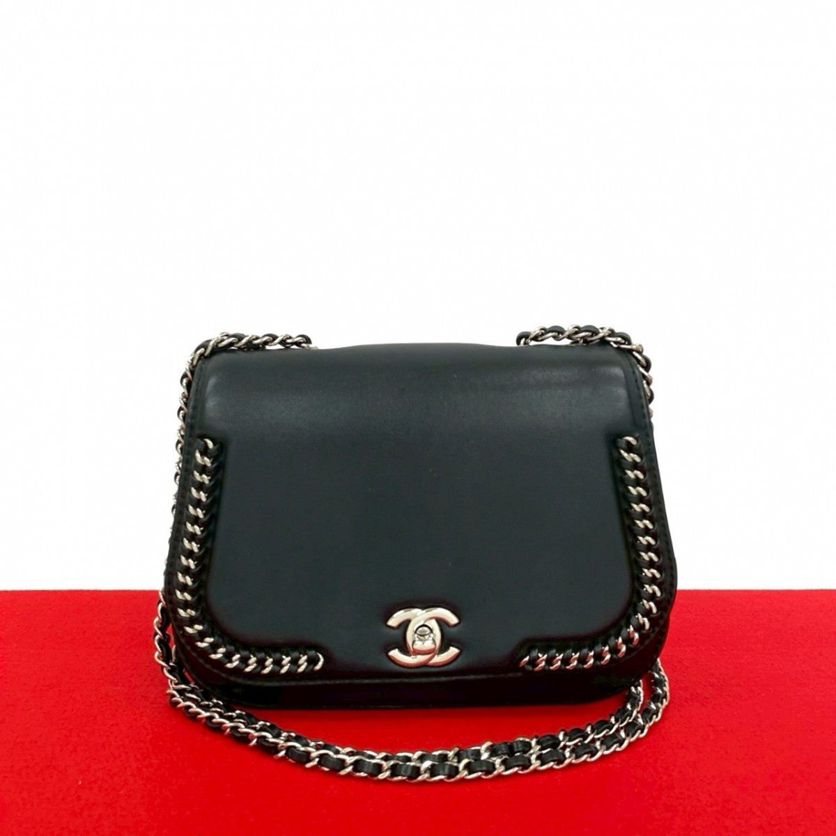 CHANEL Shoulder Bag leather black