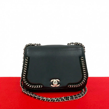 CHANEL Shoulder Bag leather black