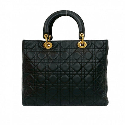 Dior Handbag leather black Lady Dior