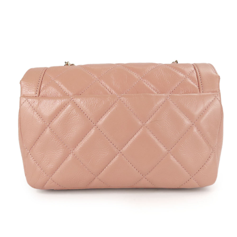 CHANEL Shoulder Bag leather pink Matrasse