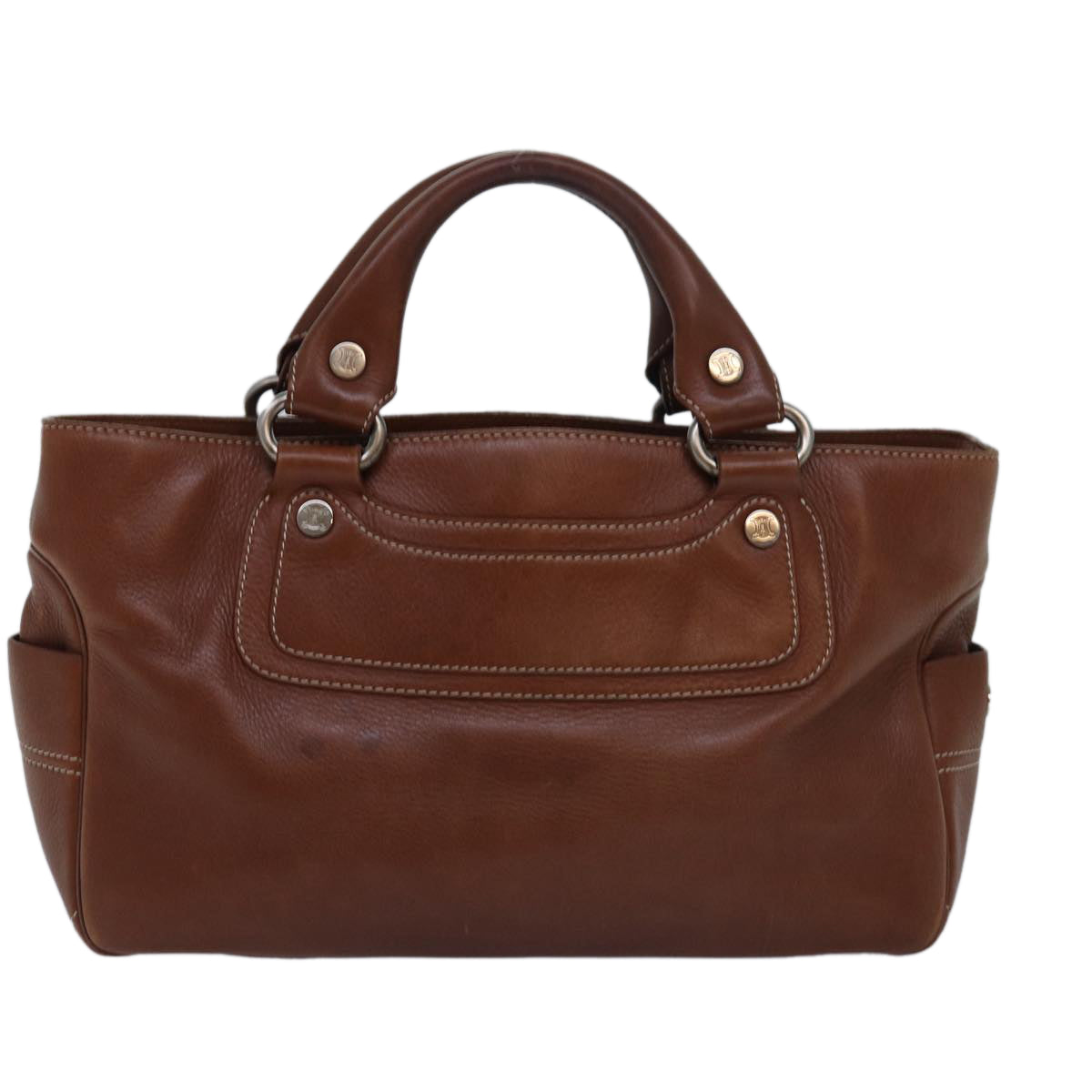 Luxury CELINE Hand Bag Leather Brown  82689