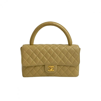 CHANEL Handbag lambskin beige Matrasse Parent and child bag