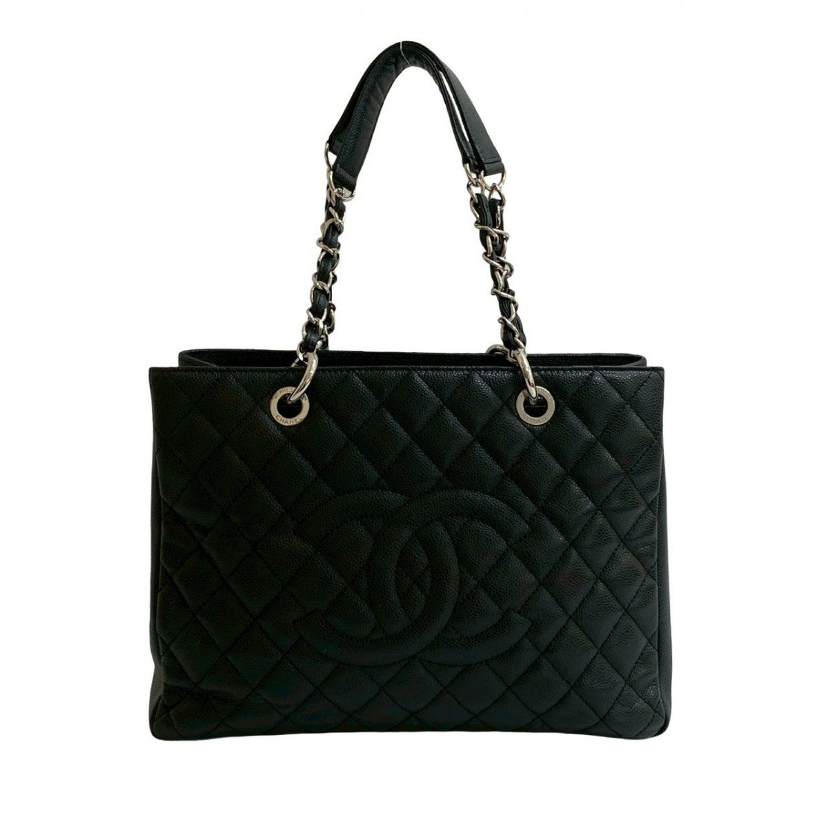 CHANEL Tote Bag Matt caviar skin black Matrasse