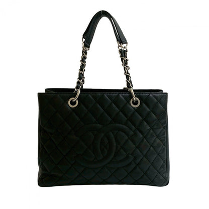 CHANEL Tote Bag Matt caviar skin black Matrasse
