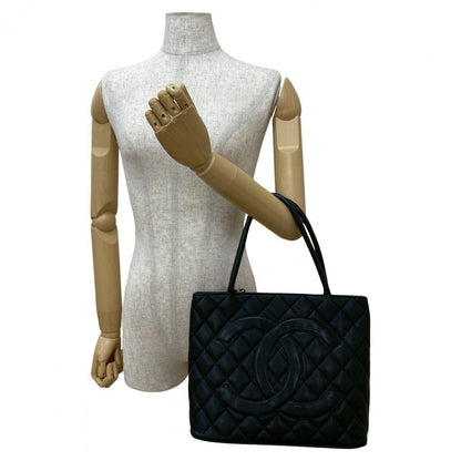CHANEL Handbag Matt caviar skin black Matrasse Reprint Tote Bag