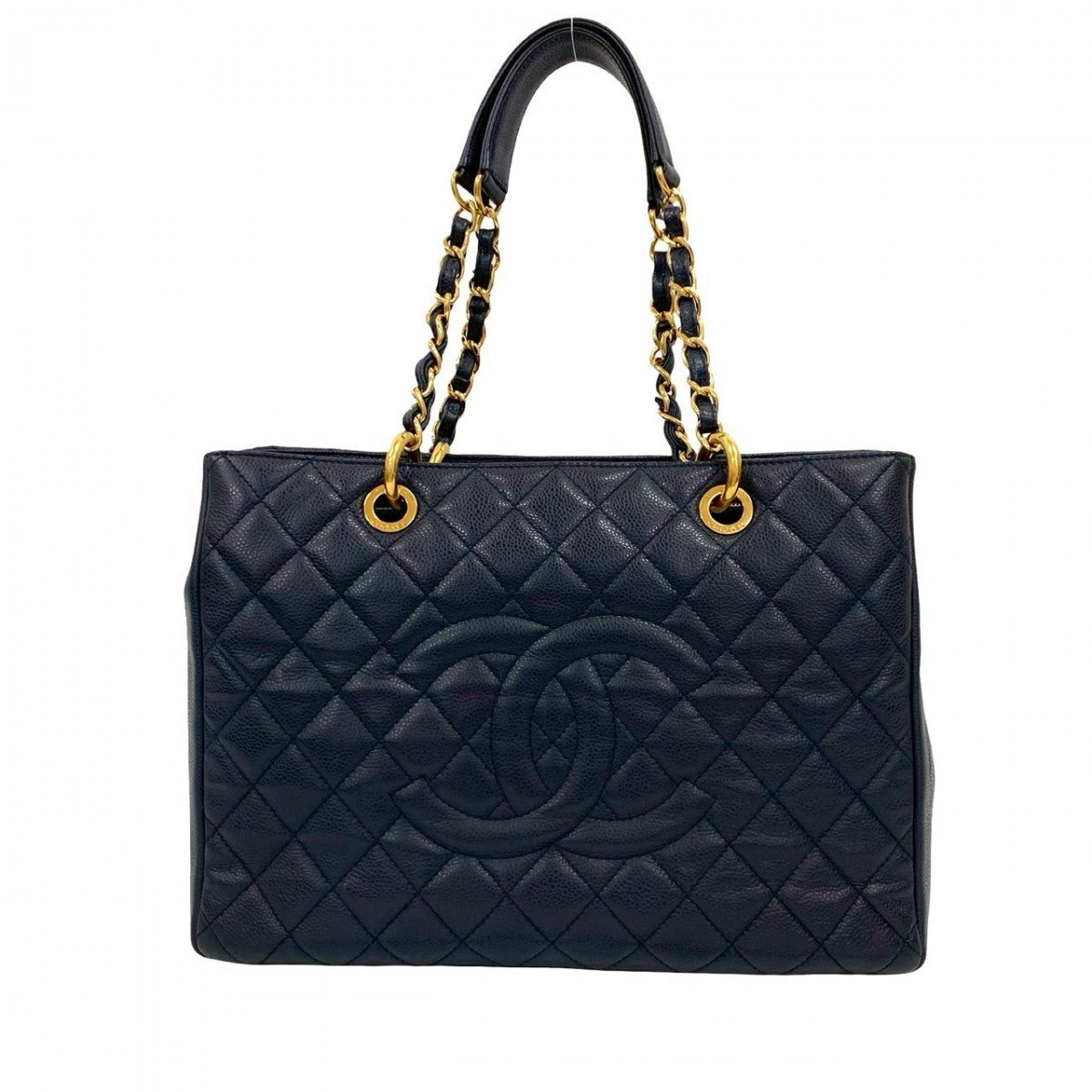 CHANEL Tote Bag Matt caviar skin Navy