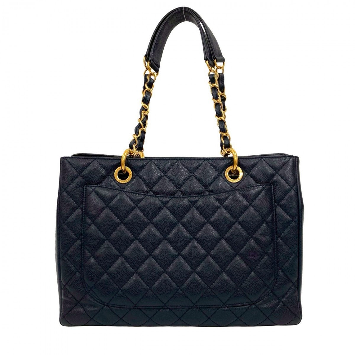CHANEL Tote Bag Matt caviar skin Navy