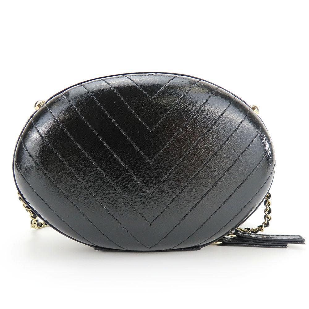 CHANEL Shoulder Bag leather black La Pauza