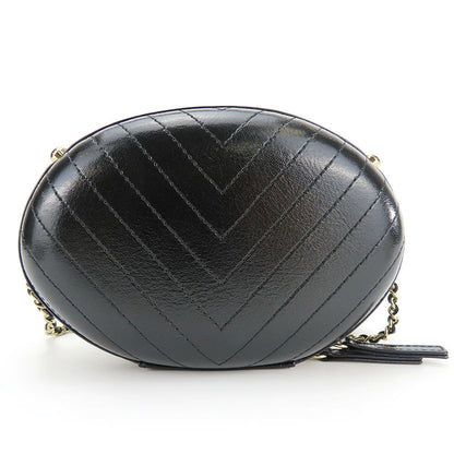 CHANEL Shoulder Bag leather black La Pauza