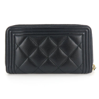CHANEL Coin case Caviar skin black Boy chanel