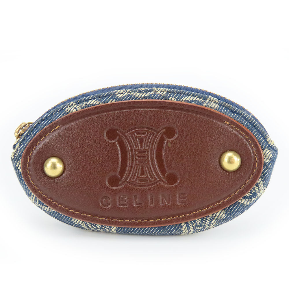 CELINE Coin case Denim, Leather blue Macadam Women