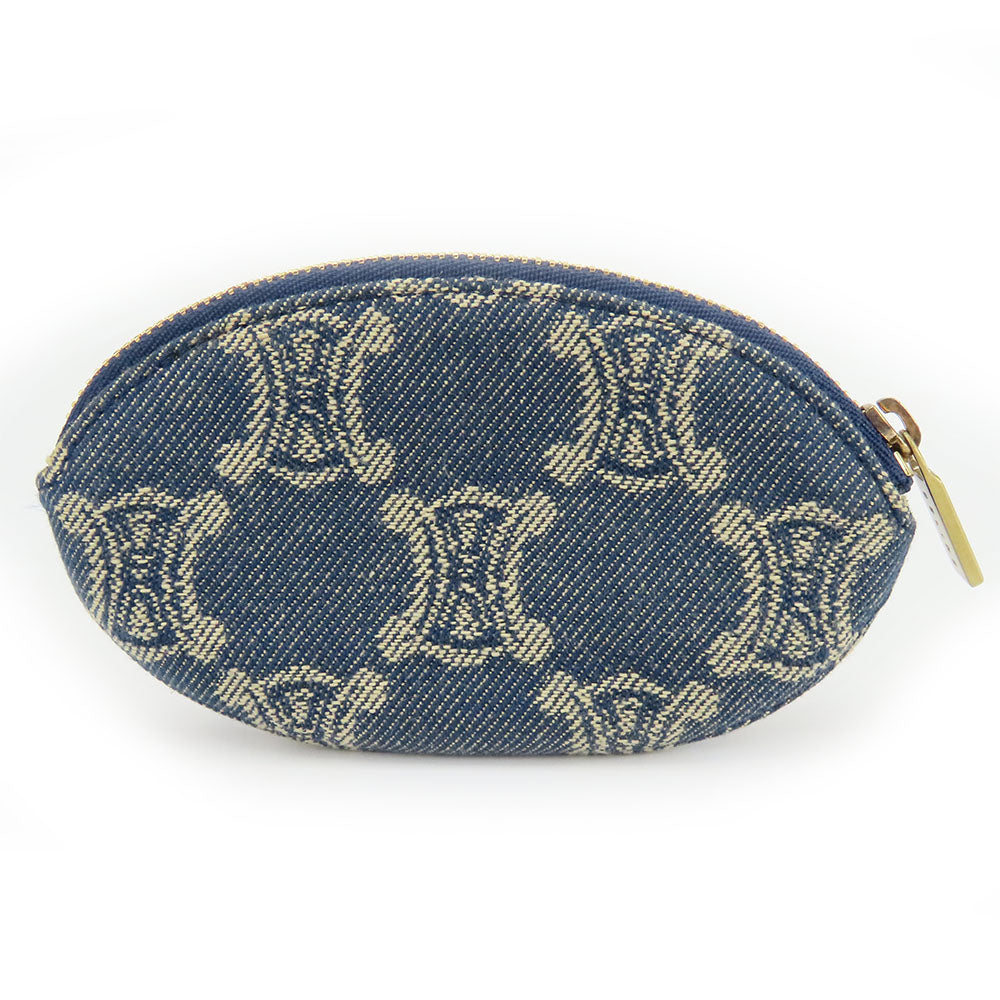 CELINE Coin case Denim, Leather blue Macadam Women