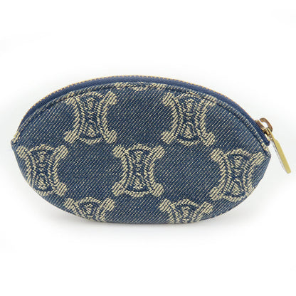 CELINE Coin case Denim, Leather blue Macadam Women