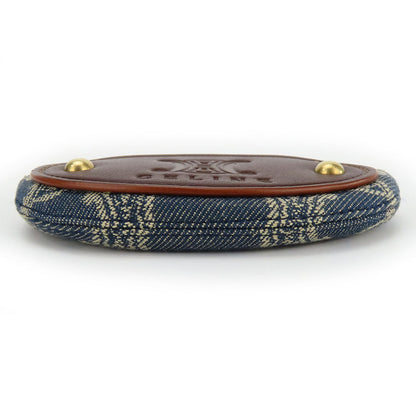 CELINE Coin case Denim, Leather blue Macadam Women