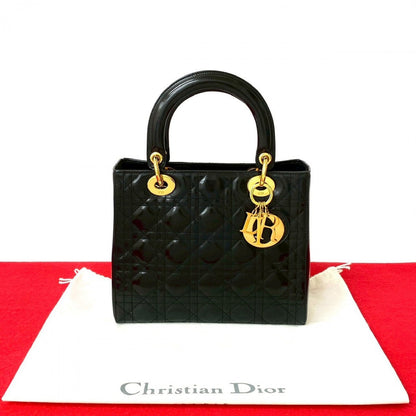 Dior Handbag Patent leather black Lady Dior