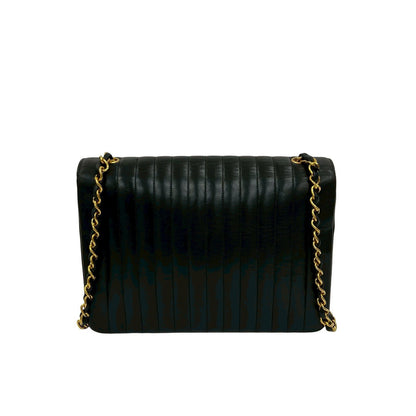 CHANEL Shoulder Bag lambskin black Mademoiselle
