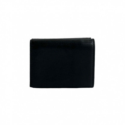 Dior Tri-fold wallet leather black saddle lotus wallet