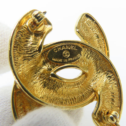 CHANEL Brooch metal gold Matelasse stitch