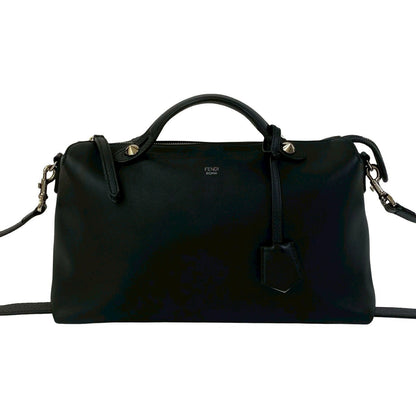 FENDI Shoulder Bag leather black By the way large