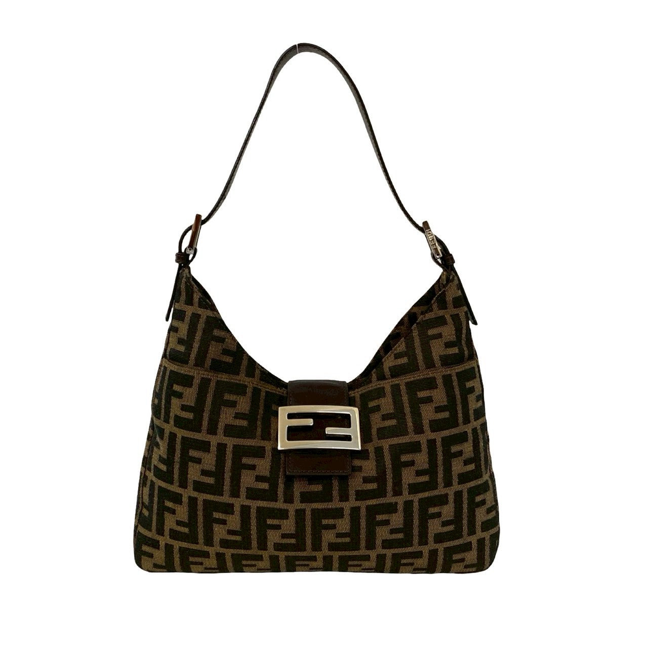 FENDI Shoulder Bag leather Brown Mamma Bucket