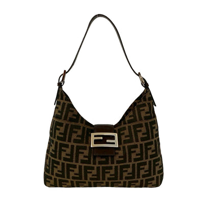 FENDI Shoulder Bag leather Brown Mamma Bucket
