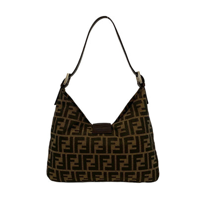FENDI Shoulder Bag leather Brown Mamma Bucket