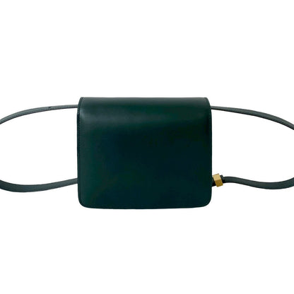 CELINE Shoulder Bag leather green Classic box small