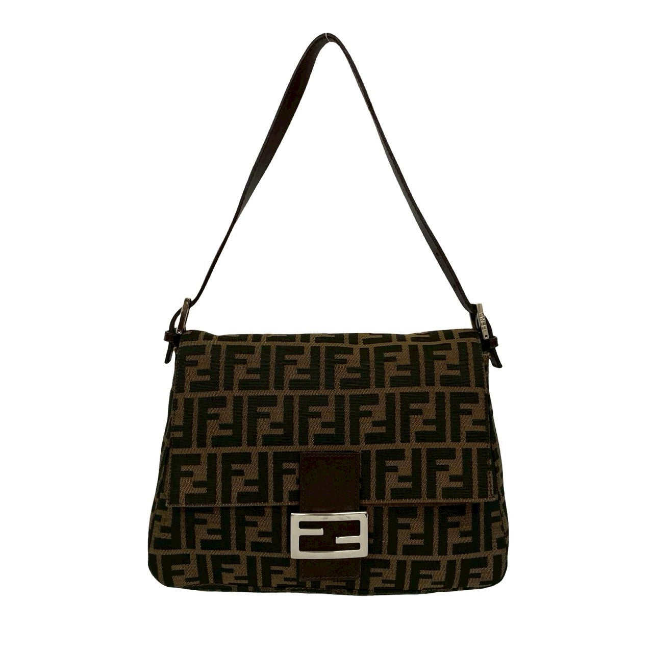 FENDI Shoulder Bag leather Brown Mamma Bucket