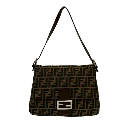 FENDI Shoulder Bag leather Brown Mamma Bucket