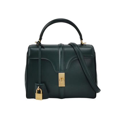 Celine 16 Bag Small Dark Green Smooth Calfskin Leather