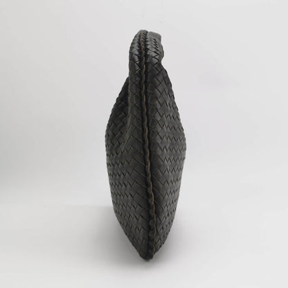 Bottega Veneta Intrecciato Hobo Bag Medium Dark Chocolate Brown Lambskin leather 40cm