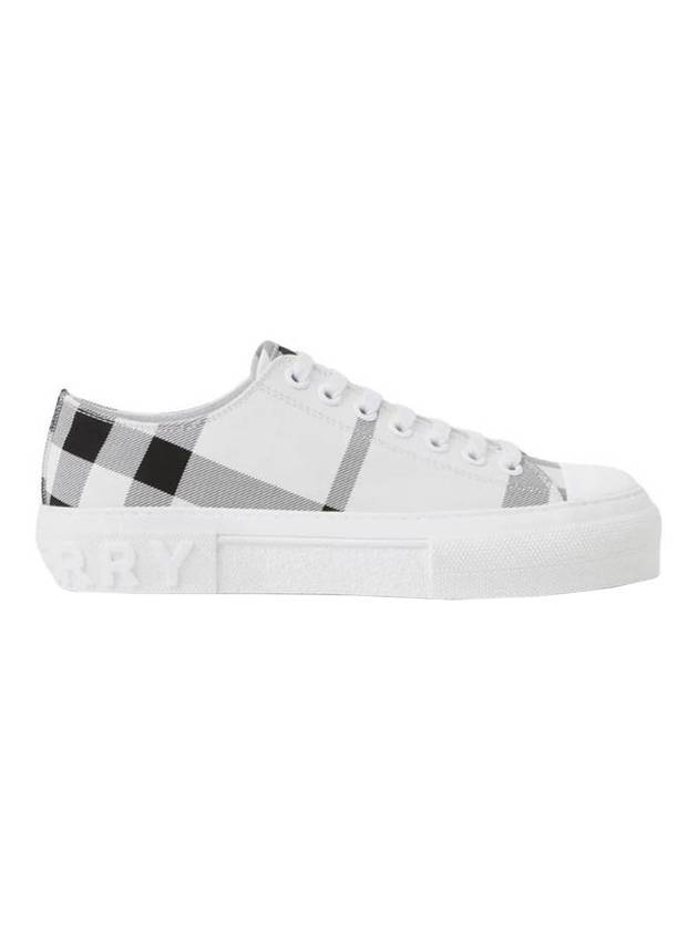 Luxury Burberry Check Cotton Low Top Sneakers Black White