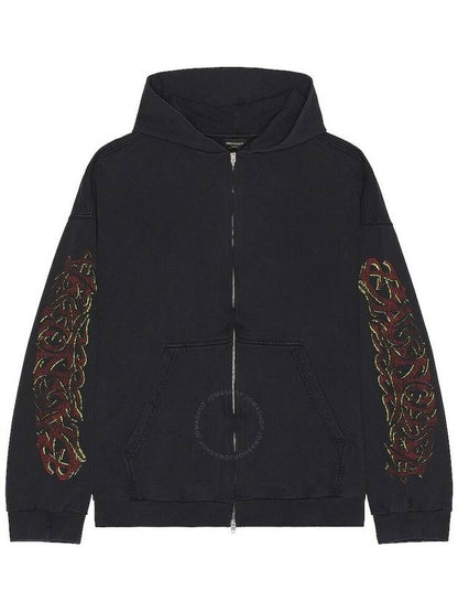 Luxury Balenciaga Trending 2025 Offshore Medium Fit Zip-Up Hoodie Black Faded