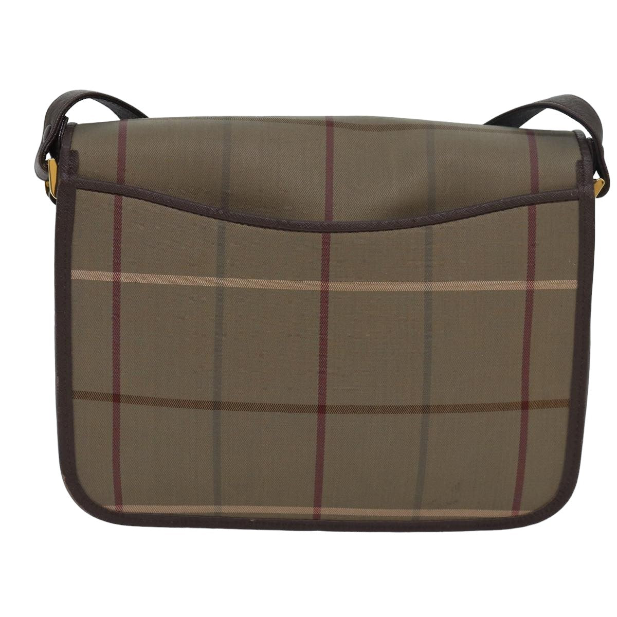 Luxury BurberrySs Nova Check Shoulder Bag Canvas Beige Auth 83227