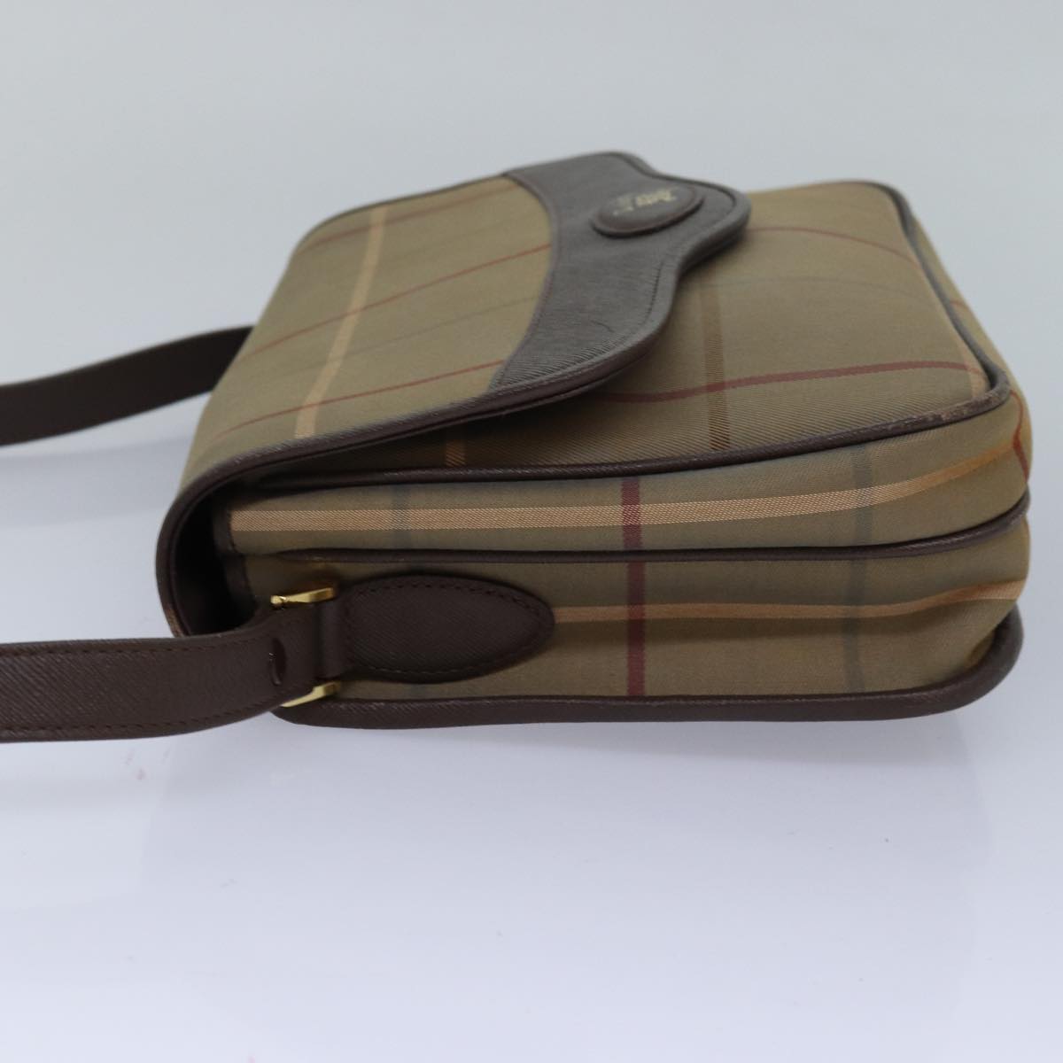 Luxury BurberrySs Nova Check Shoulder Bag Canvas Beige Auth 83227