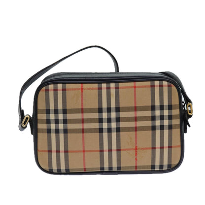 Luxury BurberrySs Nova Check Shoulder Bag Canvas Beige Auth 83237