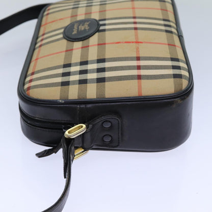 Luxury BurberrySs Nova Check Shoulder Bag Canvas Beige Auth 83237
