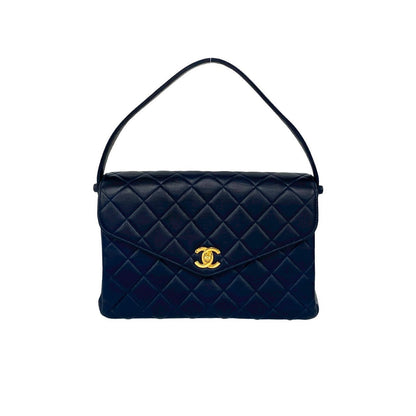 CHANEL Handbag lambskin Navy Matrasse