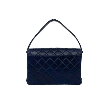CHANEL Handbag lambskin Navy Matrasse