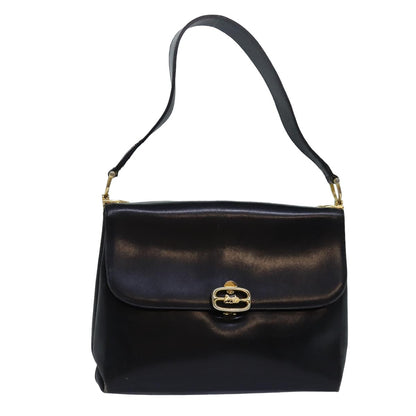 Luxury CELINE Shoulder Bag Leather Black  83339