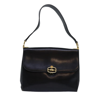 Luxury CELINE Shoulder Bag Leather Black  83339